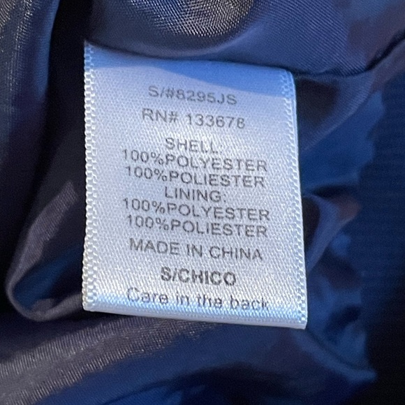 Love Tree Navy Floral Bomber Jacket Small Gold Zipper - Picture 7 of 11